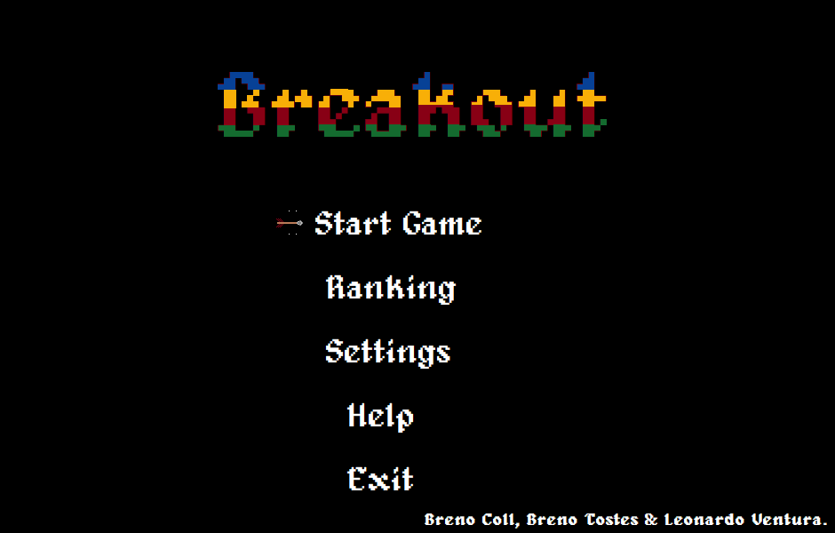 Screenshot of the breakout running